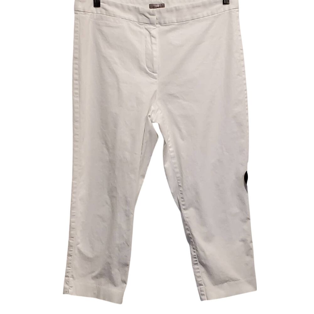 J.Jill White Cropped Capri Pants Stretch Size 8